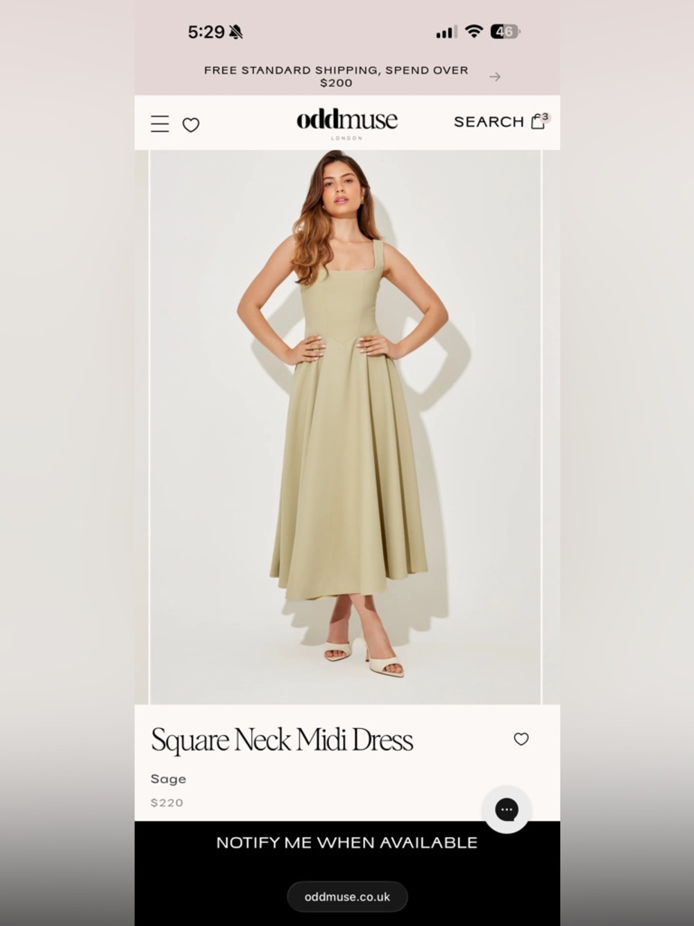 Odd Muse Square Neck Midi Dress - Picture 4 of 9